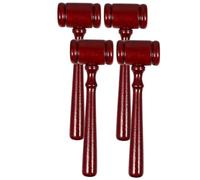 SEWACC 4Pcs Wooden Judge Hammer Solid Wood Decorative Auction Gavel Tools for Boys Educational with Clear Loud Sound