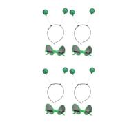 SEWACC 4sets Alien Glasses with Antenna Headband Party Costume Props Green Frame Gray Lens Random Color Headbands