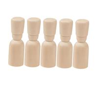SEWACC 5 Pcs Natural Wood Peg Dolls for DIY Painting and Craft Art Projects Unfinished Wooden Figures for Adults Sturdy Wooden People Shapes for Decoration and Skill Building