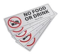 SEWACC 5 Pcs No Eating Or Drinking Warning Signs, Self-adhesive Workshop Safety Stickers for Indoor and Outdoor Walls, Food and Drink Prohibition Safety Labels for Public Areas