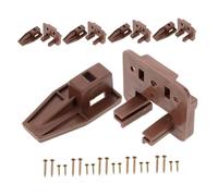 SEWACC 5 Sets Plastic Drawer Slides Replacement Track Guides for Center Mount Brown Stable Quiet Glide Kit for Dressers Nightstands Office Furniture