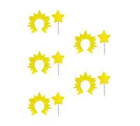 SEWACC 5 Sets Star Wand and Sun Headband Set and Women, Lightweight Foam and Plastic Materials, Stretchy Fit, Versatile Party Accessories for Photo Props and Music Festivals