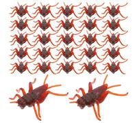 SEWACC 50 Pcs Lifelike Cricket Prank Props Plastic Cricket Toys Simulation Bug Props for Party Fools' Day