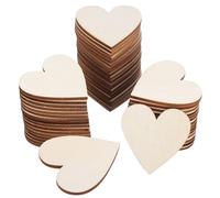 SEWACC 50 Pcs Wooden Heart Shapes for Crafts Lightweight Wood Decor Smooth Surface for DIY Projects Safe and Durable Heart Shaped Wood Slices for Handmade Decorations