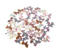 SEWACC 50pcs Adorable Painted Wooden Buttons for Crafts Clothing Coats and Jackets Cute Horse Design Easy to Sew Decorative Accessories for Handicrafts