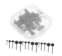 SEWACC 50pcs Black Needle Felting Simulation Doll Eyes for Crochet Animals Plush DIY Stuffed Animal Making with Portable Box Storage
