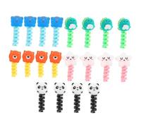SEWACC 50pcs Cartoon Animal Cord Protector Set Usb Cable Protectors Charging Cable Buddies for Phone Chargers Random Color Mix Including Dinosaur Panda Cat and Bear Bite Guards for Home and Travel