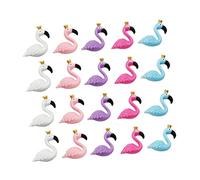 SEWACC 50PCS Cartoon Flamingo Resin Phone Case DIY Decor Mobile Shell Accessories for Women Stylish Supplies for Crafting Gifting Random Color