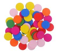 SEWACC 50pcs Colorful Wood Piece Round Discs, Math Learning Tools for Kids, Classroom Counting and Sorting, Assorted Colors