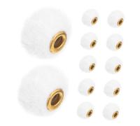 SEWACC 50pcs Hair Ball Metal Straight Hole Beads Fuzzy Rondelle Beads Rondelle Metallsternperlen Soft Fuzzy Pen Fluffy Hair Balls White