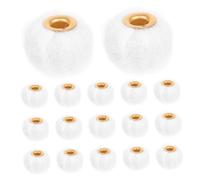 SEWACC 50pcs Hair Ball Metal Straight Hole Beads Metal Hole Beads Pen Decoration Keychain Pompoms Soft Fuzzy Spacer DIY Keychain Pom Pom Hair Balls White