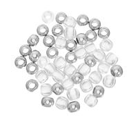 SEWACC 50pcs Large Hole Spacer Beads for Crafting Transparent and Silver Hair Braid Accessories Easy Stringing for DIY Bracelets Necklaces Dreadlock Jewelry Stylish Handmade Supplies