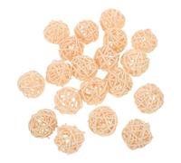 SEWACC 50pcs Mini Rattan Wicker Balls Ornaments, 3cm Sphere Decorative Orbs