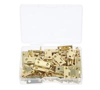 SEWACC 50pcs Miniature Iron Hinges with Screws Retro Style Jewelry Box Hardware for DIY Crafts Treasure Chest Cabinet Repairs and Mini Furniture