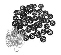 SEWACC 50pcs Plastic Numbered Tags with Key Rings Luggage Identification Labels Round Keychain Markers for Suitcases Travel Bags Cruise Baggage
