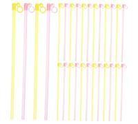 SEWACC 50pcs Portable Lantern Sticks Lightweight Plastic Handheld Poles for DIY Paper Lanterns Materials with Comfortable Grip Pink and Yellow