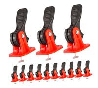 SEWACC 50pcs Shaped Tile Leveling System with Handle and Repeatable Needle Replacement High Strength Floor and Wall Installation Kit for Precise Tile Spacing and Flat Paving