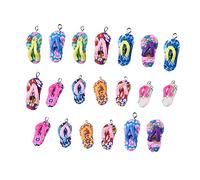 SEWACC 50pcs Softer Clay Flip Flops Charms for DIY Jewelry Making Cute Decorative Pendants for Crafting Keychains Wine Glasses and More Durable and Lightweight Ornaments