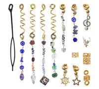 SEWACC 50Pcs Spiral Cat Eye Clips for Braids Metal Snake Hair Rings Ethnic Boho Dreadlock Accessories Daily Styling