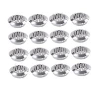SEWACC 50pcs Stainless Steel Circle Air Vent Grille Cabinet Vent Cover for Wardrobe Breathable Mesh Ventilation to Reduce Odor Heat Distribution Easy Installation Silver