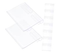 SEWACC 50pcs Transparent Plastic Label Holders for Shelf Price Display Anti-Skid Sturdy Sign Stands for Supermarket Merchandise Store Office Restaurant Use