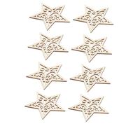 SEWACC 50Pcs Unfinished Star Pendants for Crafts DIY Painting Rustic Hanging Ornaments for Decoration and Party Tree Embellishments