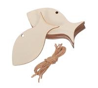 SEWACC 50pcs Unfinished Wooden Fish Cutouts Twine Blank Rustic Nautical Animal Decoration Pendants for DIY Crafts Ocean Sea Animals Party Hanging Ornaments Hollow Wood Wall Decor
