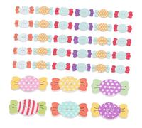 SEWACC 50pcs Wooden Candy Shaped Buttons for DIY Crafts and Home Decor, Smooth Finish, Easy to Sew Decorative Sewing Buttons for Clothing and Crafting Projects
