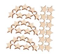 SEWACC 50pcs Wooden Star Ornaments for Crafts Unfinished Five-Pointed Wood Cutouts for DIY Painting and Decorating Small Stars for Christmas and Wedding Decorations Versatile Crafting