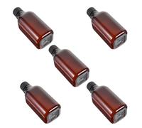 SEWACC 5pcs 200Ml Travel Toiletry Bottles with Black PP Screw Caps and Inner Stoppers, Refillable Pet Plastic Bottles for Shampoo, Conditioner, Lotion, Portable Cosmetic Containers for