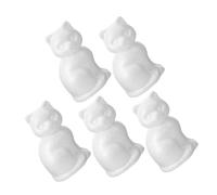 SEWACC 5pcs Blank Foam Cat Embryos for DIY Crafts, Creative Stimulation and Painting, White Foam Material, for School Projects and Craft Classes, Cat Shaped Models for Kids