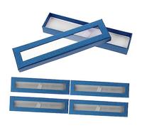 SEWACC 5pcs Blue Decorative Pen Gift Boxes with Transparent Window Multi Function Paper Pen Case for Stylish Presentation Storage and Organization for Birthday Business Student Stationery
