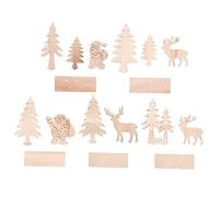 SEWACC 5pcs Christmas Wooden Craft Decorations for Family Table Durable DIY Holiday Table Decor with Various Festive Shapes Christmas Party Supplies and Gift Ideas