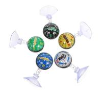 SEWACC 5pcs Compact Abs Car Dashboard Compass with Suction Cup Clear Readable Scale for Quick Directional Navigation Weather-resistant Truck and Outdoor Use Stylish Multi-color Ball