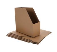 SEWACC 5pcs Corrugated Cardboard Storage Boxes with Slanted Opening for Garage and Warehouse Inventory Organization Shelf Organizer Cases for Office and Home Use