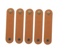 SEWACC 5Pcs Cowhide Cord Organizer Straps Leather Cable Wraps for USB Earphone Speaker Guitar Mic Cables Wire Management and Tidy Home Office Use