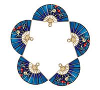 SEWACC 5pcs Creative Antique Chinese Fan Charms Hair Stick Diy Accessories for Unique Cosplay and Crafting Elegant Alloy Design for Stylish Hair Styling