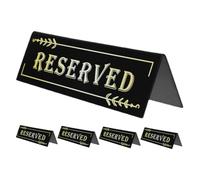 SEWACC 5pcs Double-sided Table Stand Chairs Party Reservation Table Sign Reserved Signs Guest Reserved Seating Double Sided Seating Acrylic Black