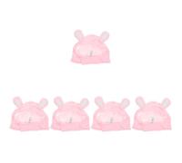 SEWACC 5pcs Easter Bunny Ears Pet Headgear for Cats Kittens Puppies and Small Dogs Cute Pink Cartoon Hat Party Costume Accessory