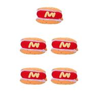 SEWACC 5pcs Funny Hot Dog Costume for Dogs with Comfortable Polyester and Cotton Fabric, Adjustable Strap for Fit, for Halloween Party and Pet Cosplay Celebrations
