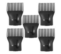 SEWACC 5pcs Hair Dryer Comb Attachment Nozzle Set for Salon Hair Styling Universal Black Plastic Diffuser Blow Dryer Comb High Temperature Resistant
