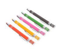 SEWACC 5Pcs Multifunctional Metal Ballpoint Pens with Stylus Tip for Touch Screens Smooth Writing Ink Pens Compatible with Smartphones and Tablets Lightweight Portable Random Color