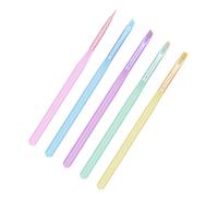 SEWACC 5pcs Nail Art Brushes Set for DIY Manicure Easy to Hold Lightweight Metal and Nylon Pens, Professional Nail Coloring Brush Kit Suitable for Home Salon Use