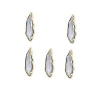 SEWACC 5pcs Natural Agate Stone Pendant Charm DIY Hanging Accessories for Necklace Making Jewelry Projects for Sweater Chains and Craftwork