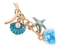 SEWACC 5pcs Ocean Keychain with Seashell and Pearl Charms Travel Keyring for Beach Lovers Lightweight Pendant Accessories Elegant Nautical Women