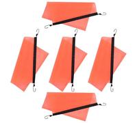 SEWACC 5pcs Orange Mesh Safety Flags for Pipe Load and Equipment Transport, Lightweight Pvc Material with Heavy Duty Construction, Efficient Warning Signal for Road Construction