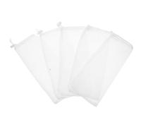 SEWACC 5pcs Polyester Bird Food Feeder Mesh Bags with Drawstring, 12x28cm Hexagonal Hanging Mesh Feeders for Garden Wild Birds, Outdoor Backyard Birding Supplies