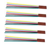 SEWACC 5pcs PU Leather Bookmarks with Colorful Ribbon Strips Page Markers for Men Students Teachers for Journals Academic Study and Gift Giving