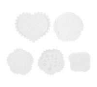 SEWACC 5pcs Reusable White Silicone Nail Art Mold for DIY Manicure Craft, 3D Silicone DIY Epoxy Mold to Make Unique Craft Accessories, for Manicure Casting and Nail Decoration