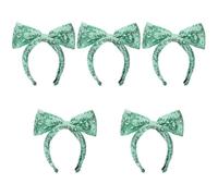 SEWACC 5pcs Sequin Bow Headbands for Women Glitter Hair Accessories Elastic Sparkle Hairbands for Stylish Bow Hairpieces Comfortable Fit for Daily Wear